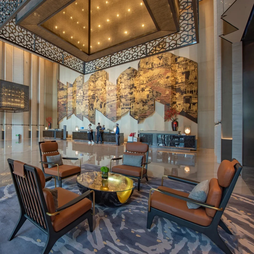2021 г. чехол для гостиничного продукта intercontinental foshan новый город 5 звезд лобби-мебель твердый Американский