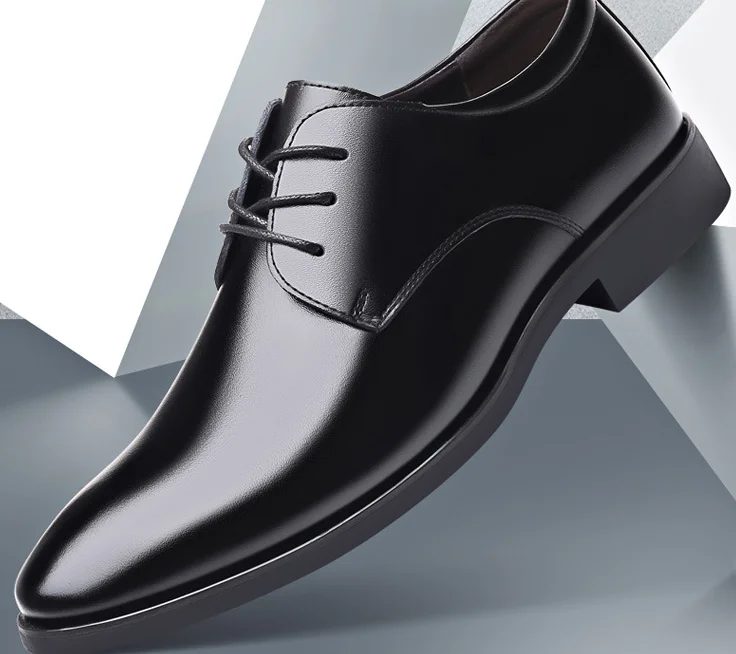 Оптовая продажа, Мужская модная повседневная кожаная обувь с легкой нескользящей рабочей обувью