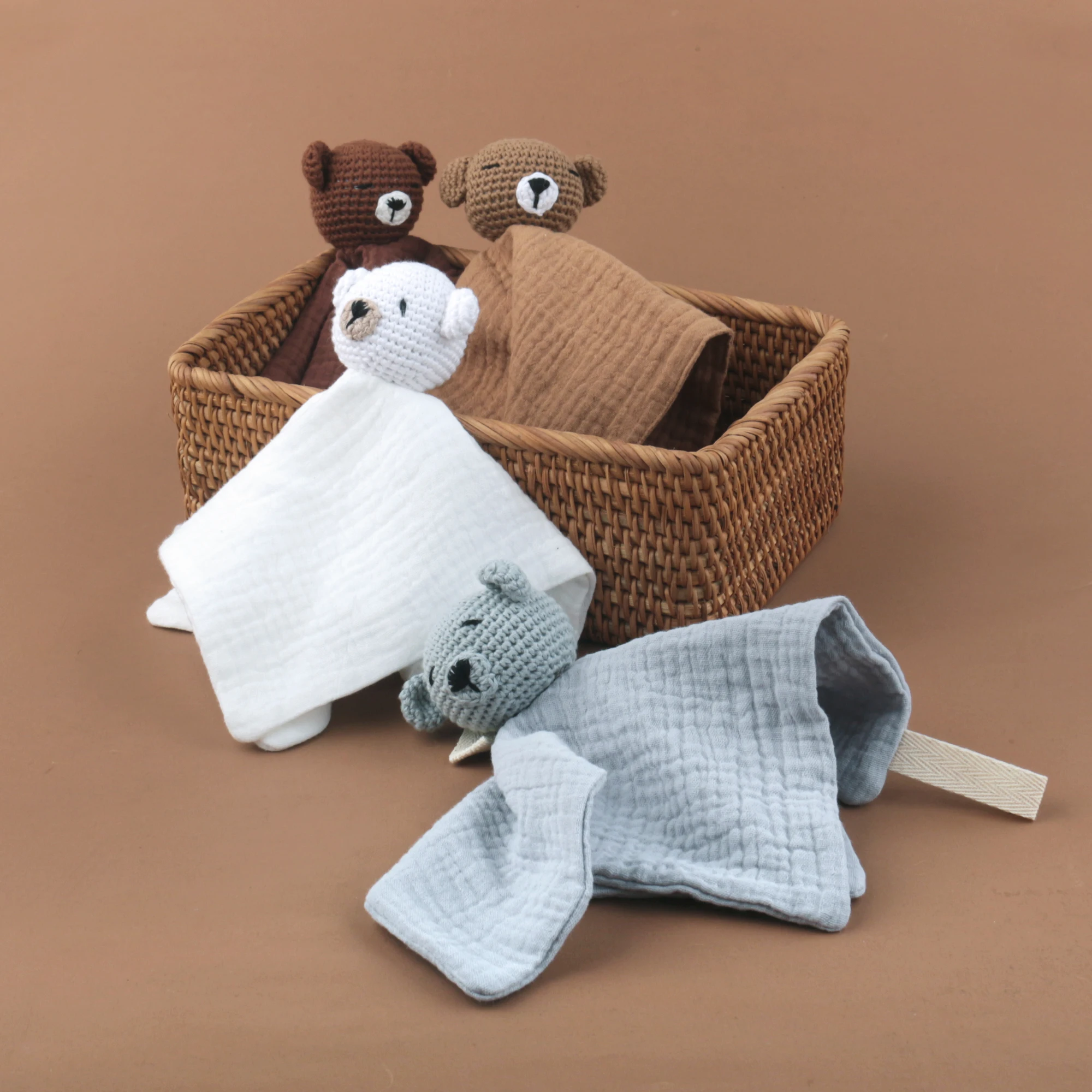 Wholesale Kids Company Sleeping Soft Towel Super Soft Baby Security Blankets With Animal Heads For Newborn