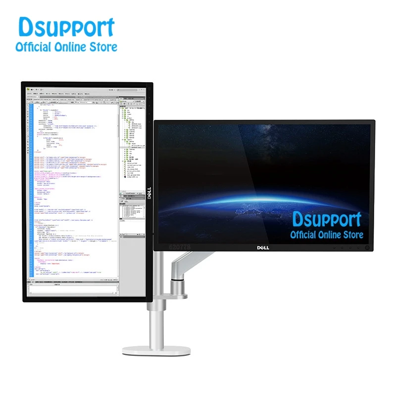 Новый OL-2Z Настольный 17-32 дюймов двойной монитор крепление рычага полный движения алюминиевый монитор держатель газ пружинный рычаг нагрузки, для детей от 2 до 9 кг каждый