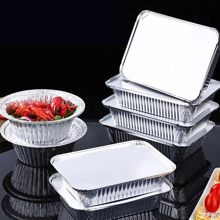 1000pic/ctn 630ml work home packing fast food disposable foil bbq grill pan half size medium aluminum