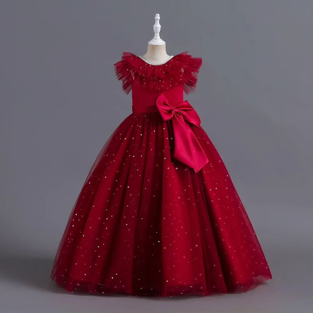 Kids Ball Gown Girl Wedding Dresses Evening Children Party Wear Elegant Girls Party Dresses