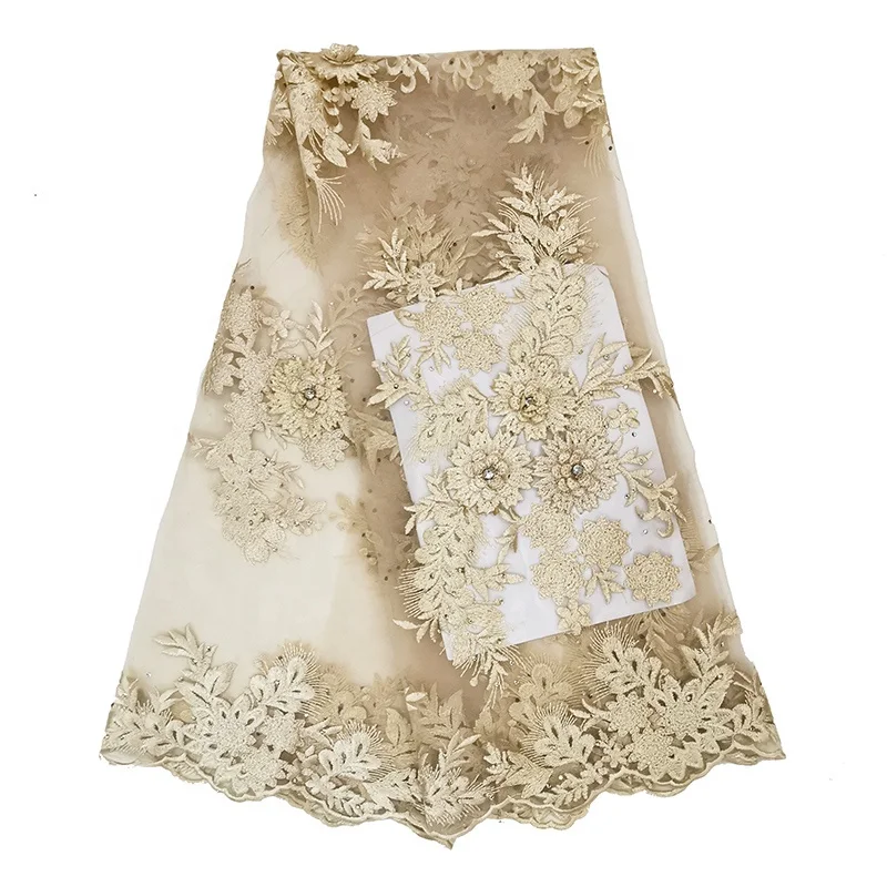 
factory price high quality tulle dress black 3d lace fabric aso ebi embroidery guipure lace fabric 