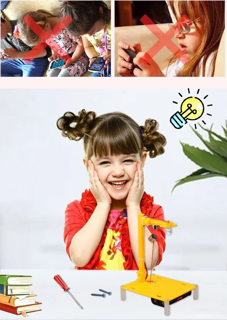 DIY Stem Kit Small Scientific Inventions Wooden Stem Toys DIY Table Lamp Magnetic Switches Science Engineering Toys