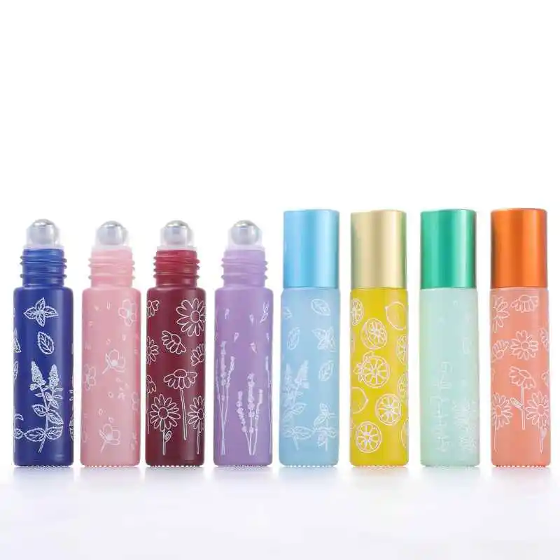 2022 10ml glass roll on bottles with stainless steel roller ball for essential oil packing free sample