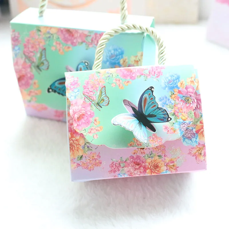 Hotsale Beautiful Butterfly and Flower Wedding Candy Box Candy Bag Baby Shower Wedding Favors Chocolate Paper Gift Box
