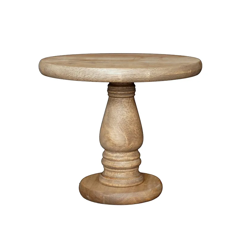 Sell Nordic style wedding dessert table wooden cake plate Mo ri wood cake stand tall snack acacia wood plate