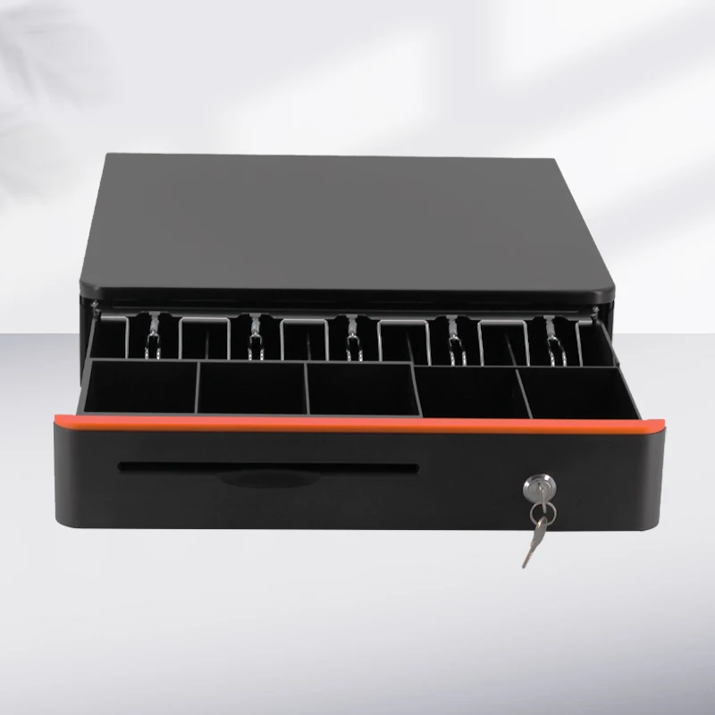 POS Machine Custom Cash Box With Money Tray And Secure Lock Metal Cash Drawer Manual Box