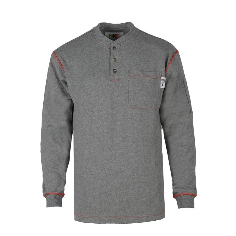 FRKNITEX Custom 100% Cotton Fire Retardant Work Shirt Protective & Breathable Unisex for Autumn & Spring Season with Custom Logo