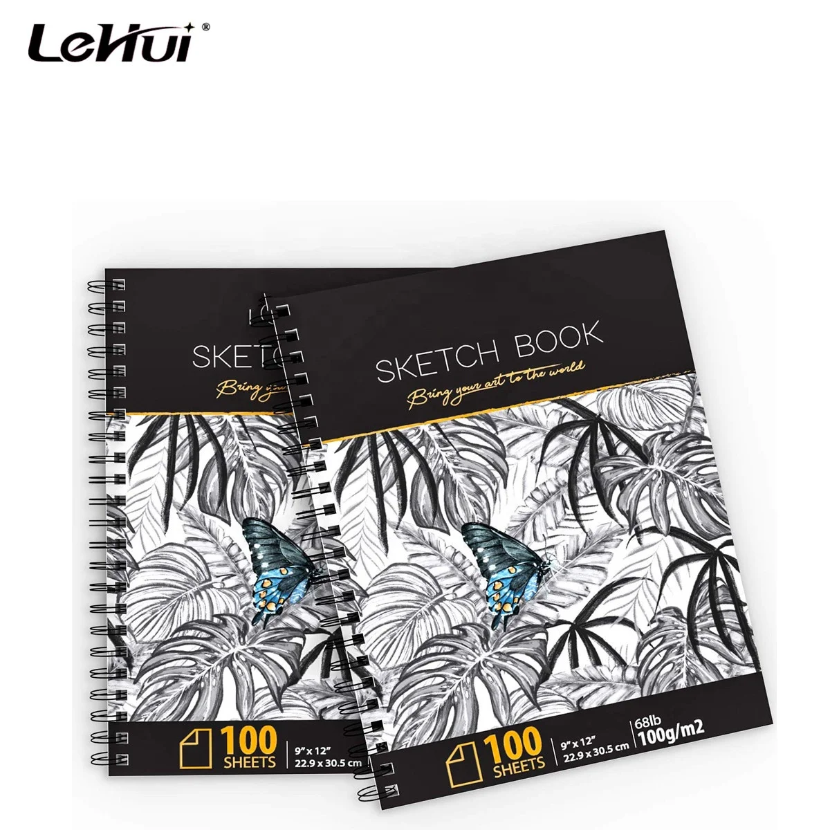 Manufacturer Directly200 Sheets 9x12 inches Professional Sketch Book with Spiral Bound Drawing Pad