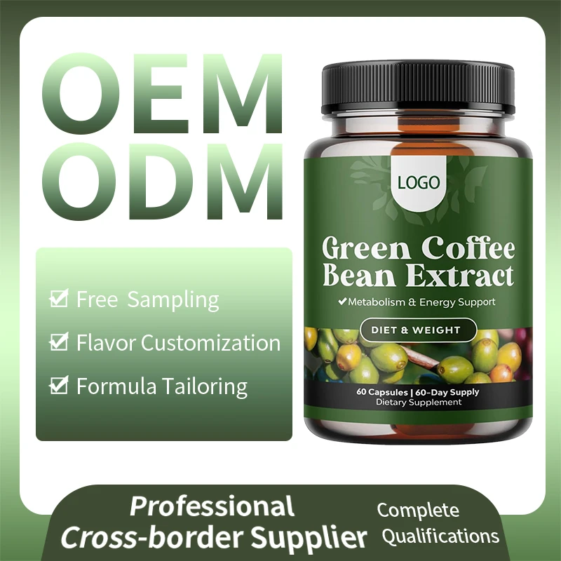 100% Natural Green Coffee Bean Capsules Metabolism & Energy & Digestion Support Green Coffee Bean Extract