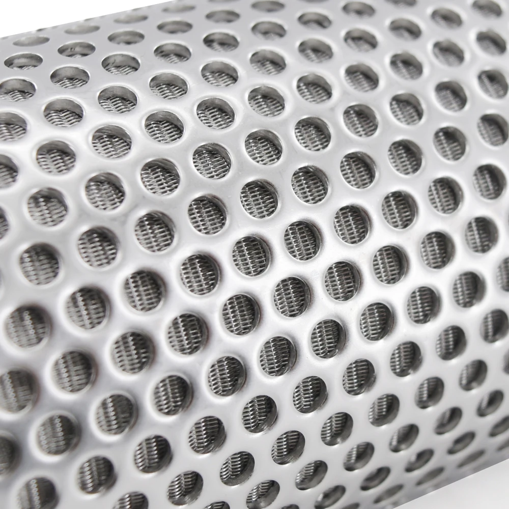 304 316 Stainless Steel Mesh Screen Filter strong Perforated Pipe/Tube For Automotive Exhaust System