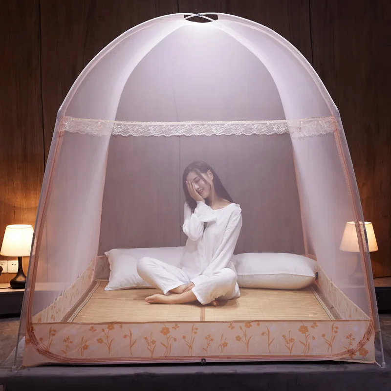 Factory Direct Sales Solid Color Installation-Free Yurt Mosquito Net