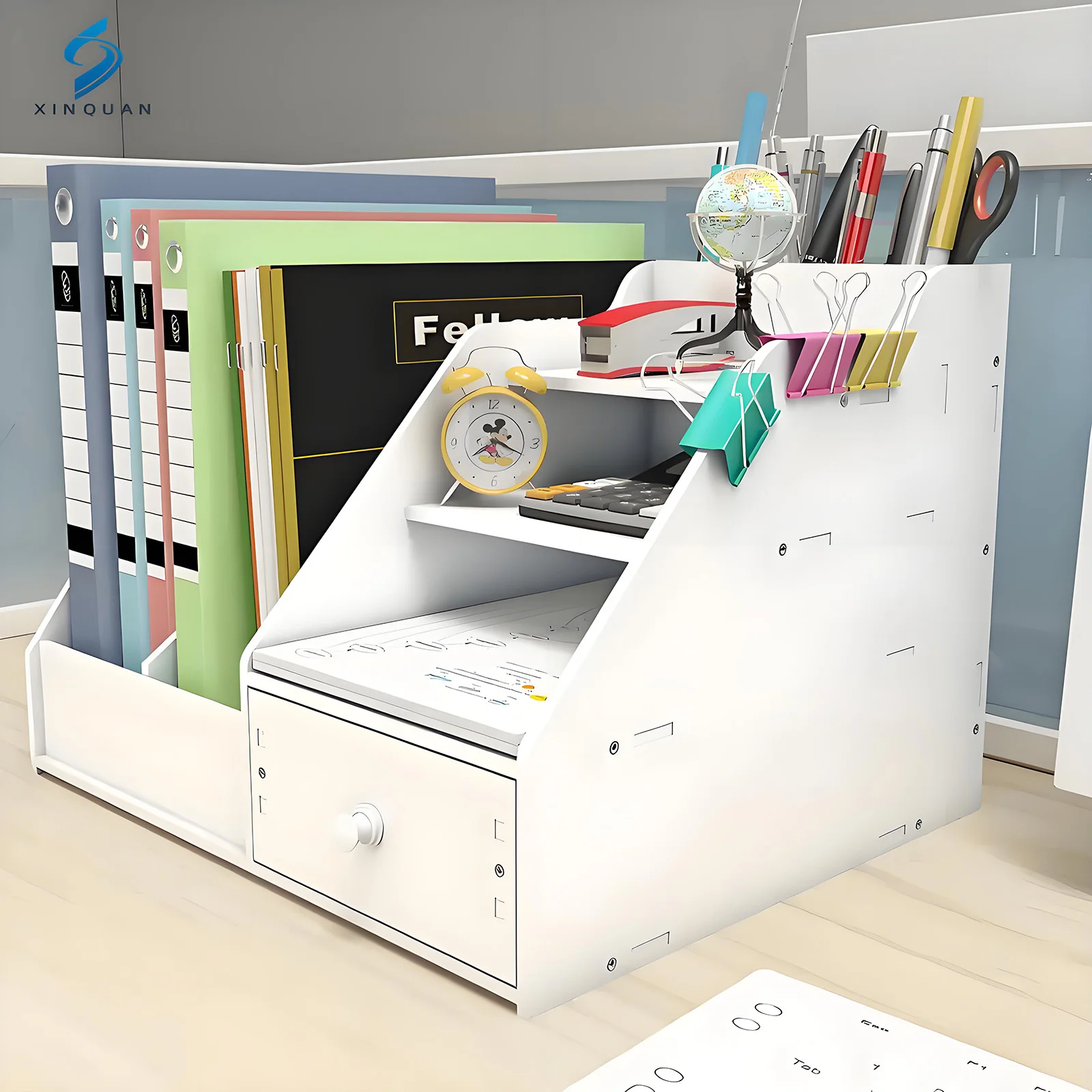 Custom Acrylic Pen Holder, File Document Organizer for Workspace Office, Desk Organizer Acrylic Drawer Organizer