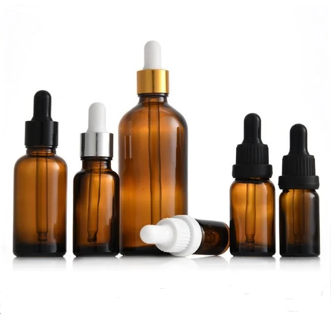 Assembled glass droppers with straight/curved glass pipettes for different glass bottles