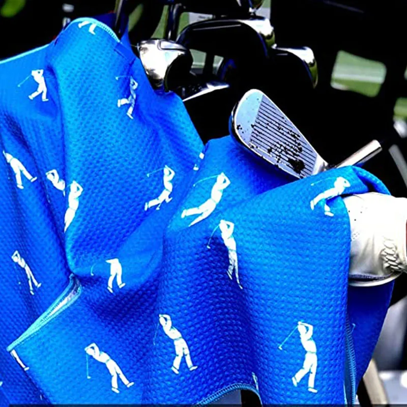 Microfiber waffle golf ball cleaning towel golf towel with grommet