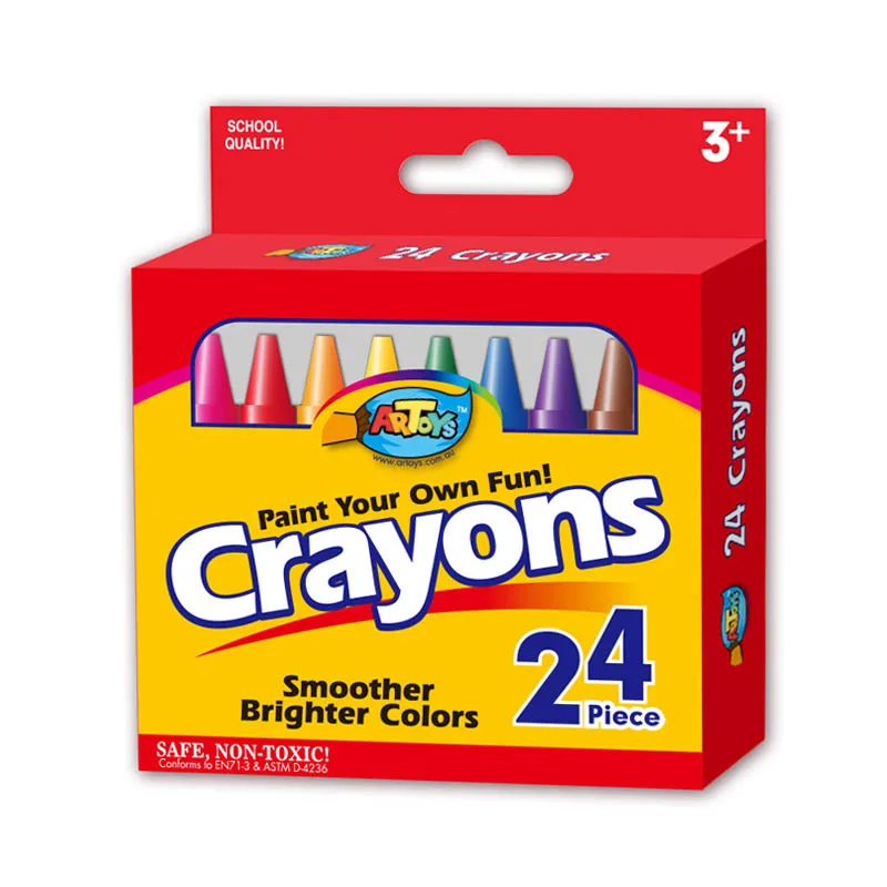 School non toxic 0.8cm small 24 pack wax crayons with custom logo