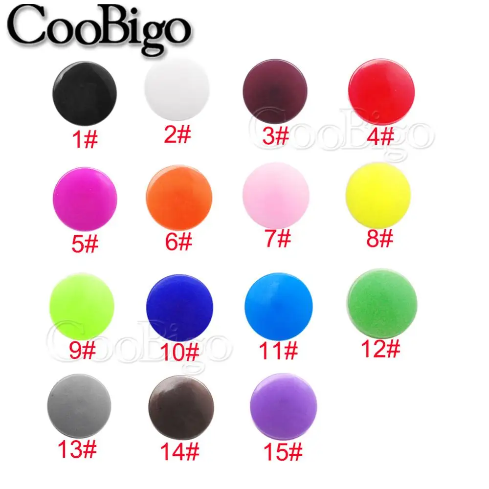 100Sets Plastic Snaps Button Fasteners Press Buckle for Quilt Cover Sheet Garment Baby Clothes DIY Accessories Round 12mm