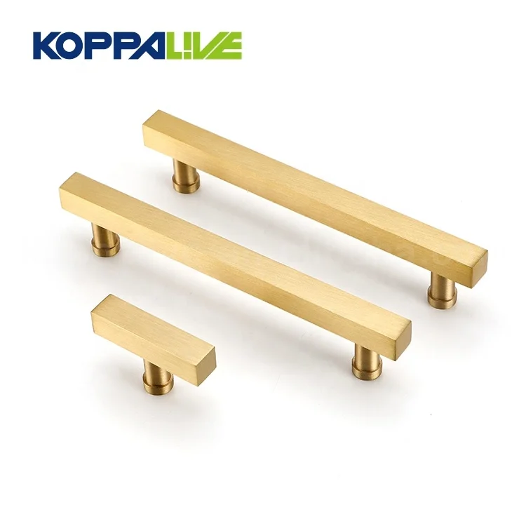 Ручка для кухонного шкафа под заказ от Koppalive роскошная латунная квадратная трубка мебели ручка выдвижного ящика