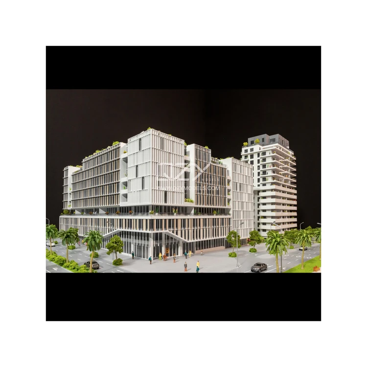 Durable 1:150 Showroom Architectural Model For MW 76-1 Project Realistic Style Model With 4000K Worm White