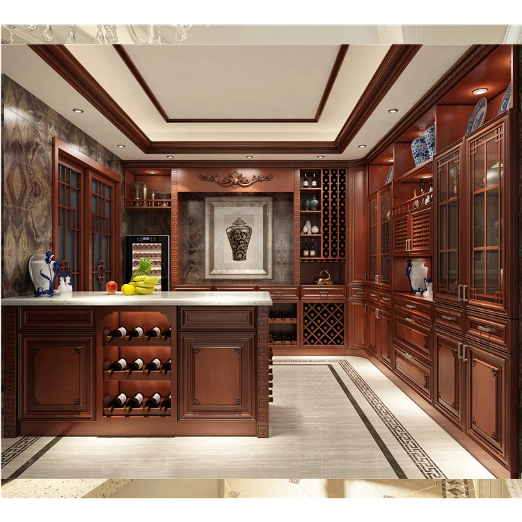 High Quality Customizable  Designs Red Wooden Kitchen Cabinet Door And Unassembled Kitchen Cabinets