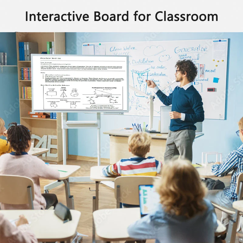 55/65/75/86/100/110 Inch All In One Monitor 4K Touch LCD Smart Education Board TV  Interactive Whiteboard For Education Meeting