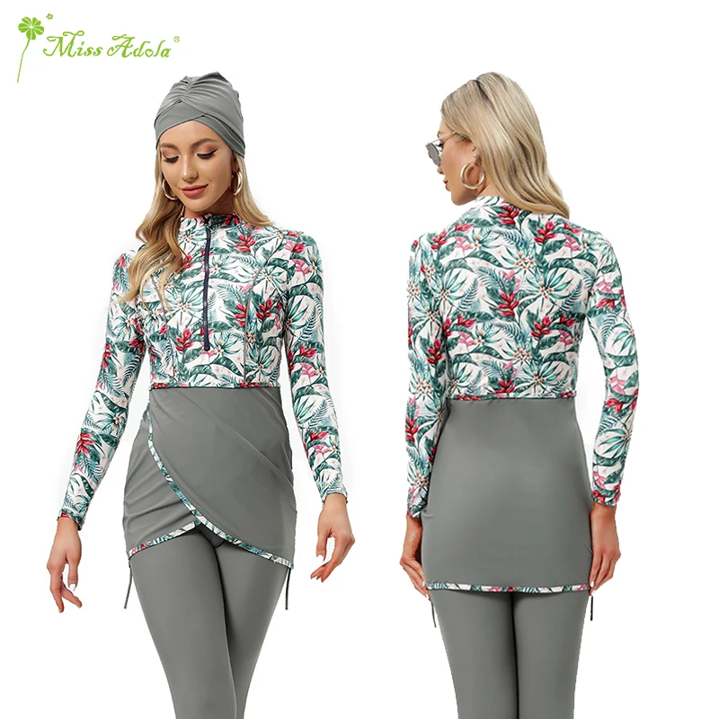 Оптовая продажа с фабрики, в наличии, скромный женский купальник с полным покрытием, мусульманский хиджаб, Мусульманский купальник для женщин