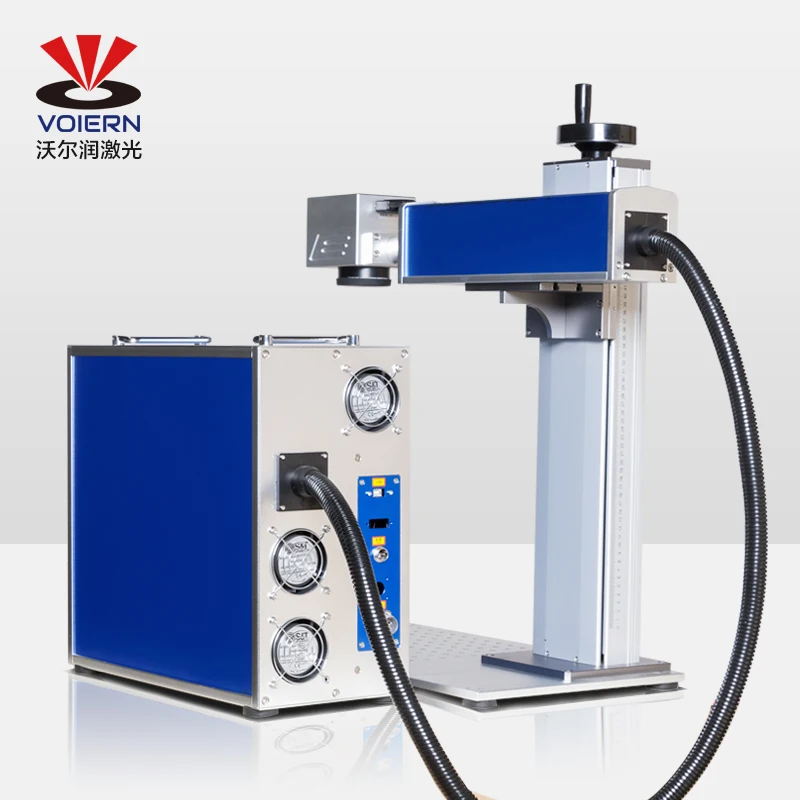 Voiern 20w 30w 50w fiber laser marking machine portable automatic nameplate sign serial number vin numberplate fibee