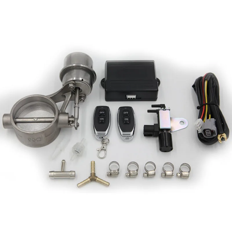 Exhaust Control Valve Set With Vacuum Actuator CUTOUT 2 2.36 2.5 2.75 3 inch Pipe CLOSE STYLE with Wireless Remote Controller