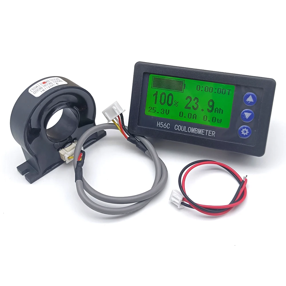 Qucc LCD DC high precision battery capacity indicator digital ammeter and voltmeter 100A 200A 300A 400A Hall current sensor