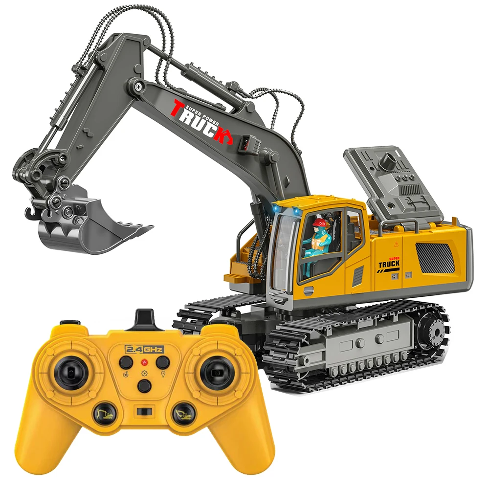 11 Channel 2.4 ghz Rc excavator toy Reinforced concrete car Metal car remote control alloy excavator toy