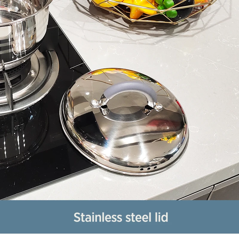 LFGB Stainless Steel 304 Non Stick Saucepan with Glass Lid Silicone Handles Cookware Set Pot