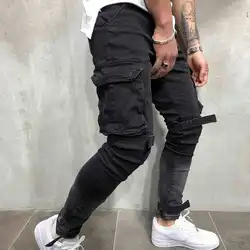 Wholesale 2022 Fashion Cheap Joggers Trousers Pantalon Black Pants Men Denim Jeans