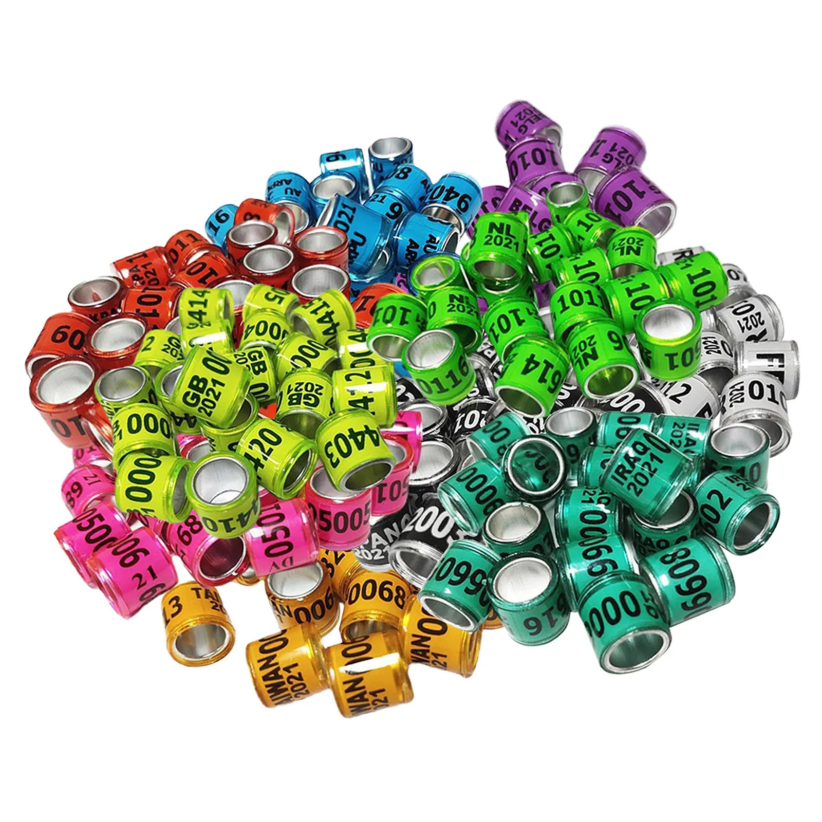 Лидер продаж алюминиевое кольцо для птичьих ножек с именем телефона