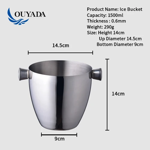 Прямая поставка с завода, небольшой двойной настенный изолированный металлический ведро из нержавеющей стали для вина, пива, льда с крышкой 1,3 л