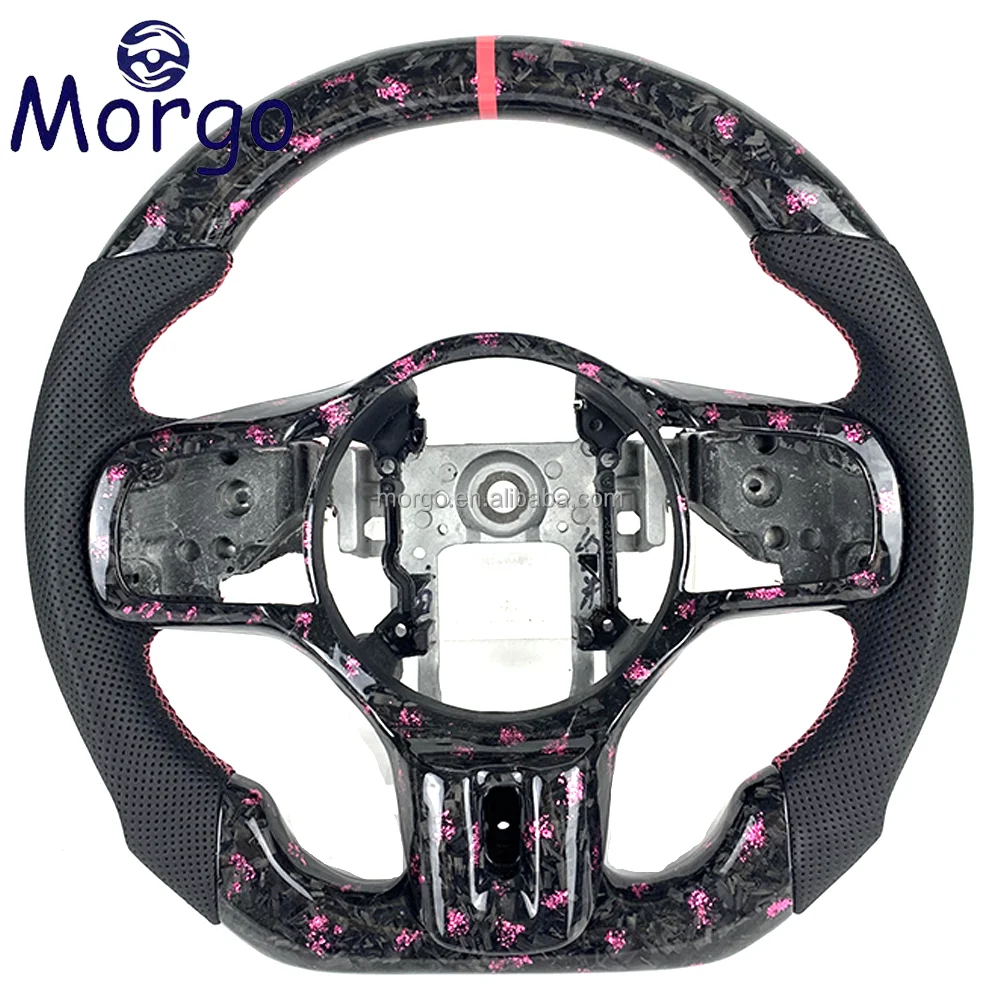Car accessories steering wheel for Mitsubishi Lancer EVO X 2008-2015 Customized forged metal fragment perforated leather