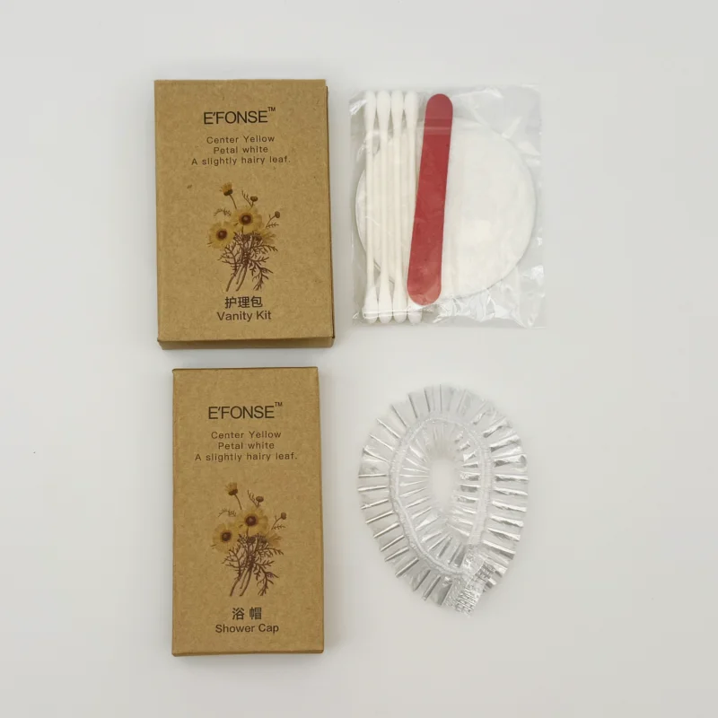 Custom OEM 3-5 Star Disposable Biodegradable Eco Friendly Hotel Amenities Guest Toiletries Kit Accessories Set