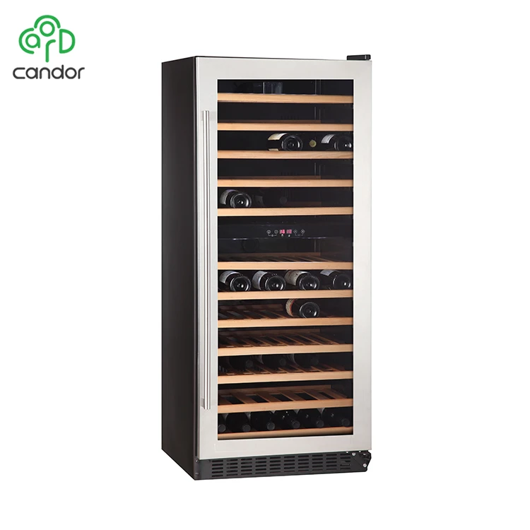 Factory Wholesale Prices 92 Bottles Wire Or Wooden Shelf Freestanding Compressor Wine Cooler Fridge For Wine