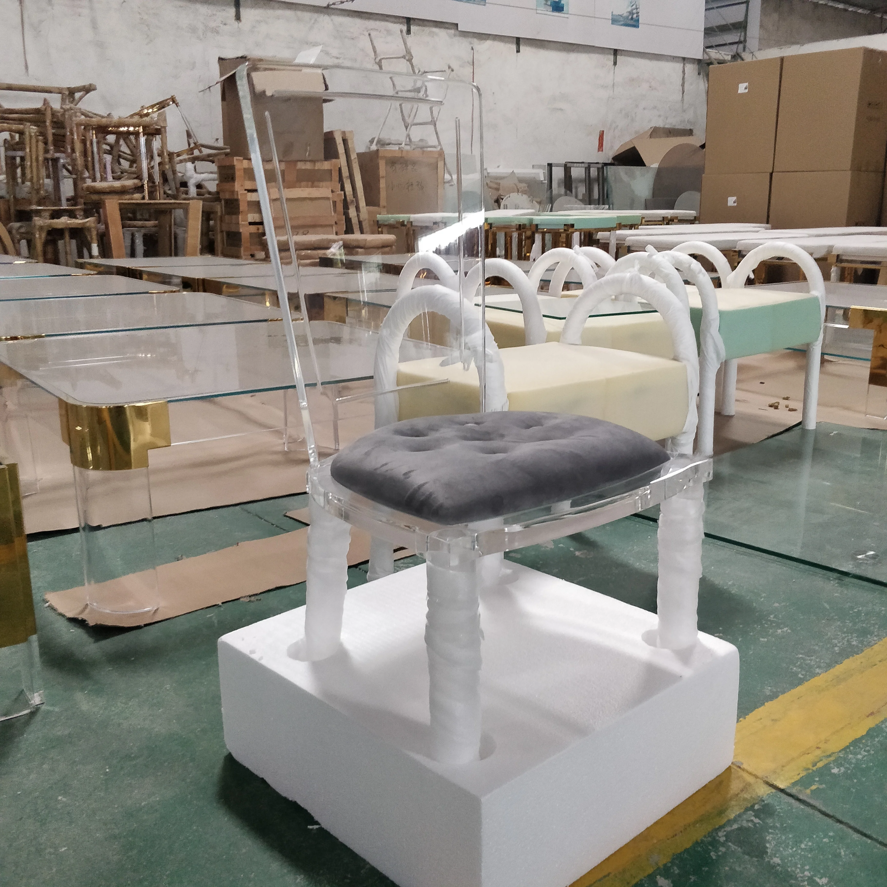 Горячая Распродажа, роскошный акриловый прозрачный пластиковый обеденный стул для гостиной