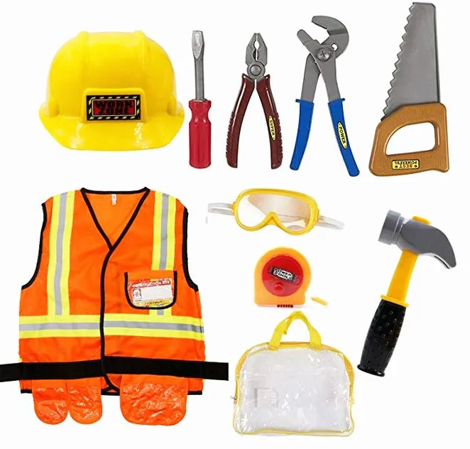 My workshop tool station toys children role play costume for pretend play construction worker Play house builder tool games toy
