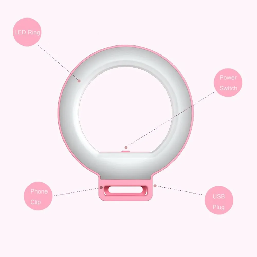 Горячая Распродажа 2021 светодиодный кольцевой светильник для селфи с перезаряжаемым зеркалом сотового телефона лампа заполняющего света