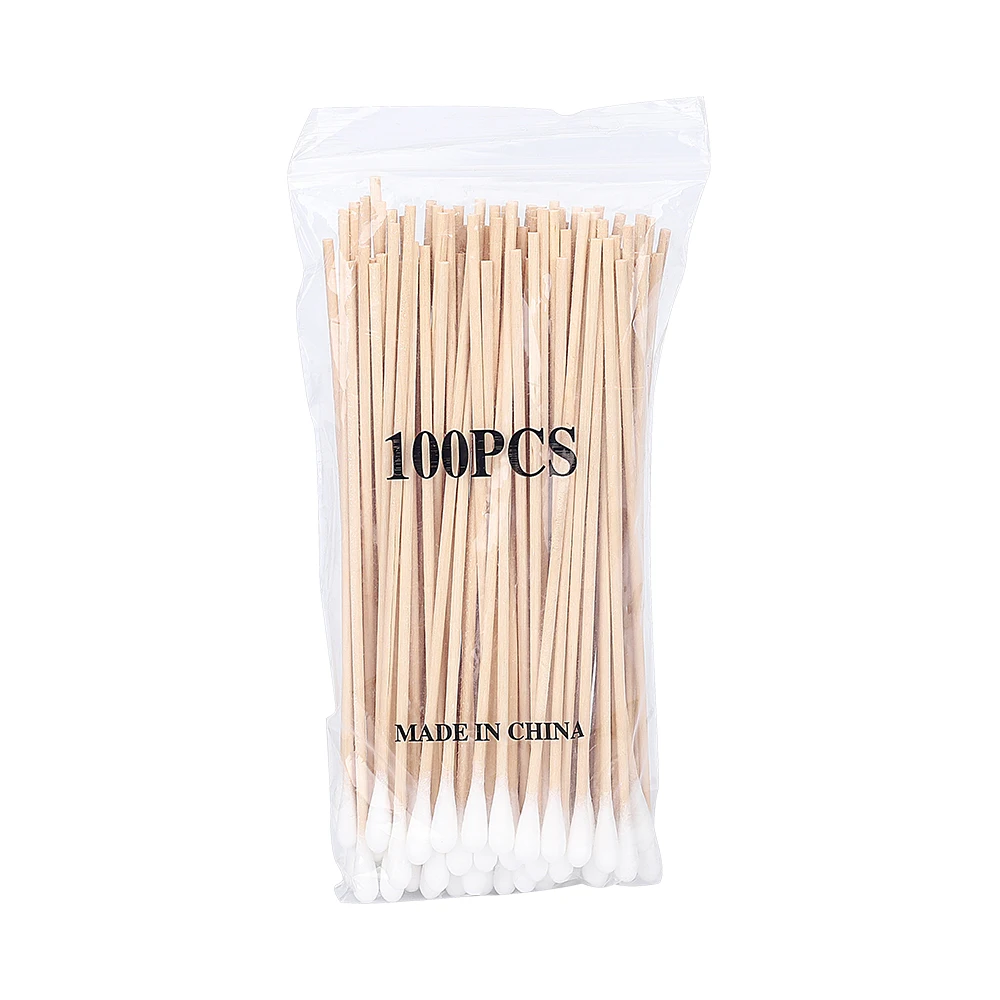 Hospital tools medical use longer single header cotton buds bamboo cotton swab in bulk sterile packages cotton buds