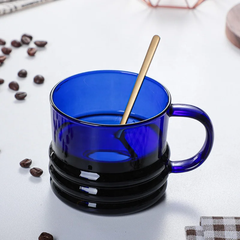 New thickened colored glass coffee cup high borosilicate glass cup for home use