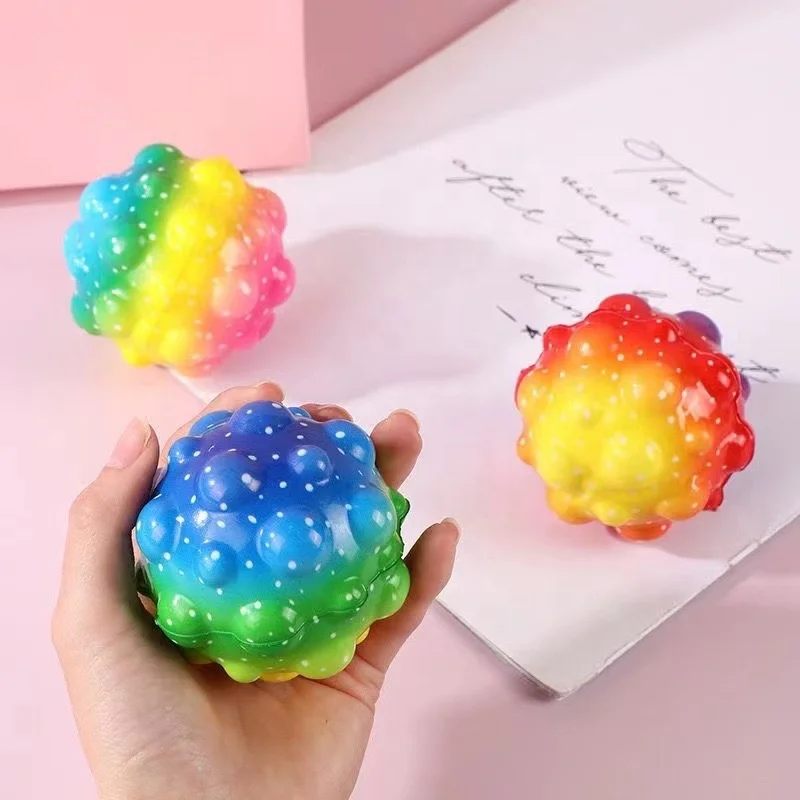 Colorful Space Balls Soft High Bounce Ball Party Favor Rubber Anti-stress Ball Toy For Kids Adult Ergonomic Design