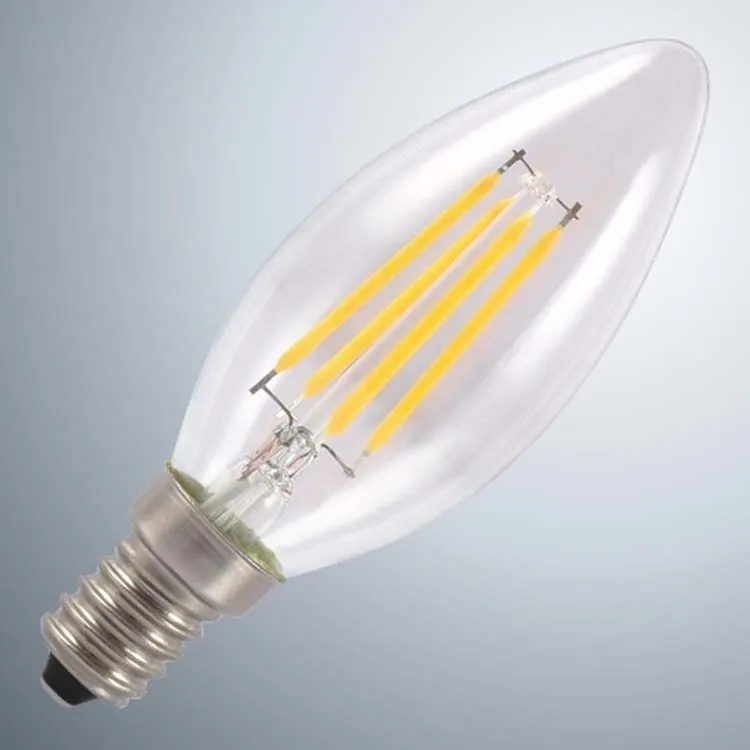 Factory Direct sales Red Color E12 E14 4W Clear C35 LED Filament Candle Bulb