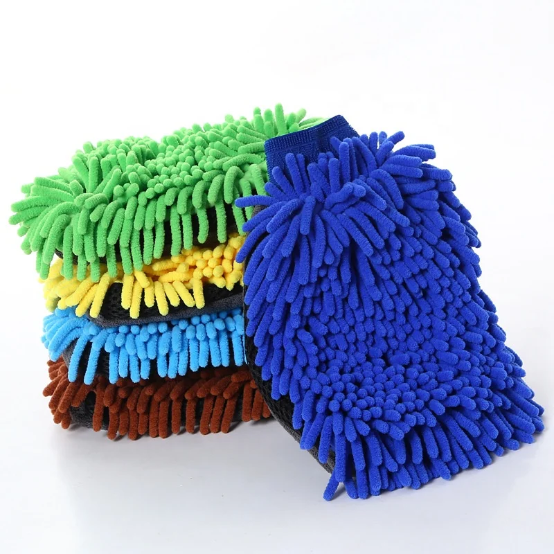wholesale soft chenille car wash gloves towel car noodle care cleaning gloves