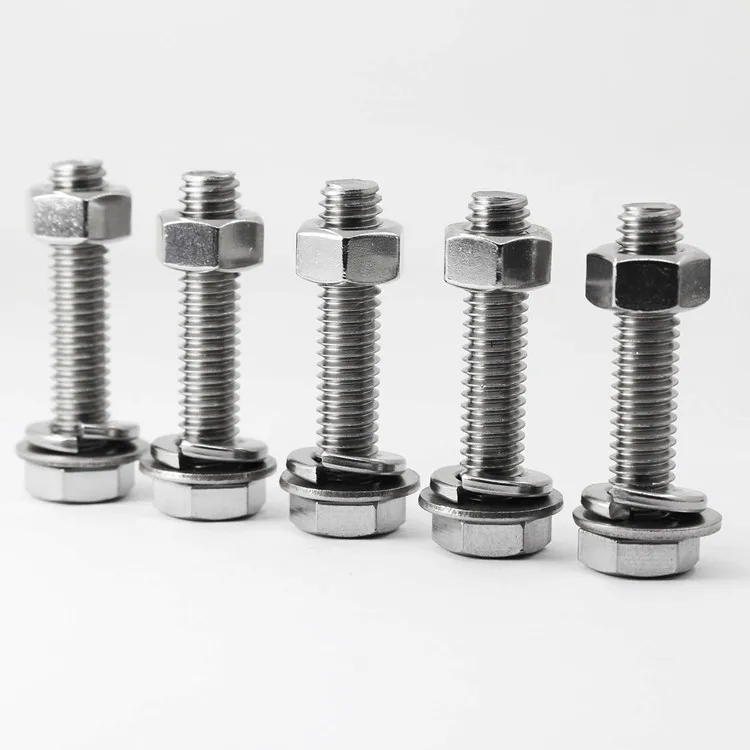 Stailnless steel 304 DIN933 hex bolt and nut washer