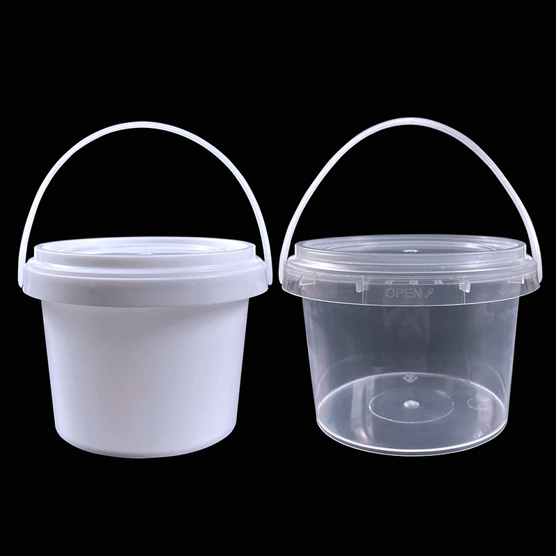 Transparent plastic barrel PP material Disdisposable packaging bucket Customizable for the logo 300ml