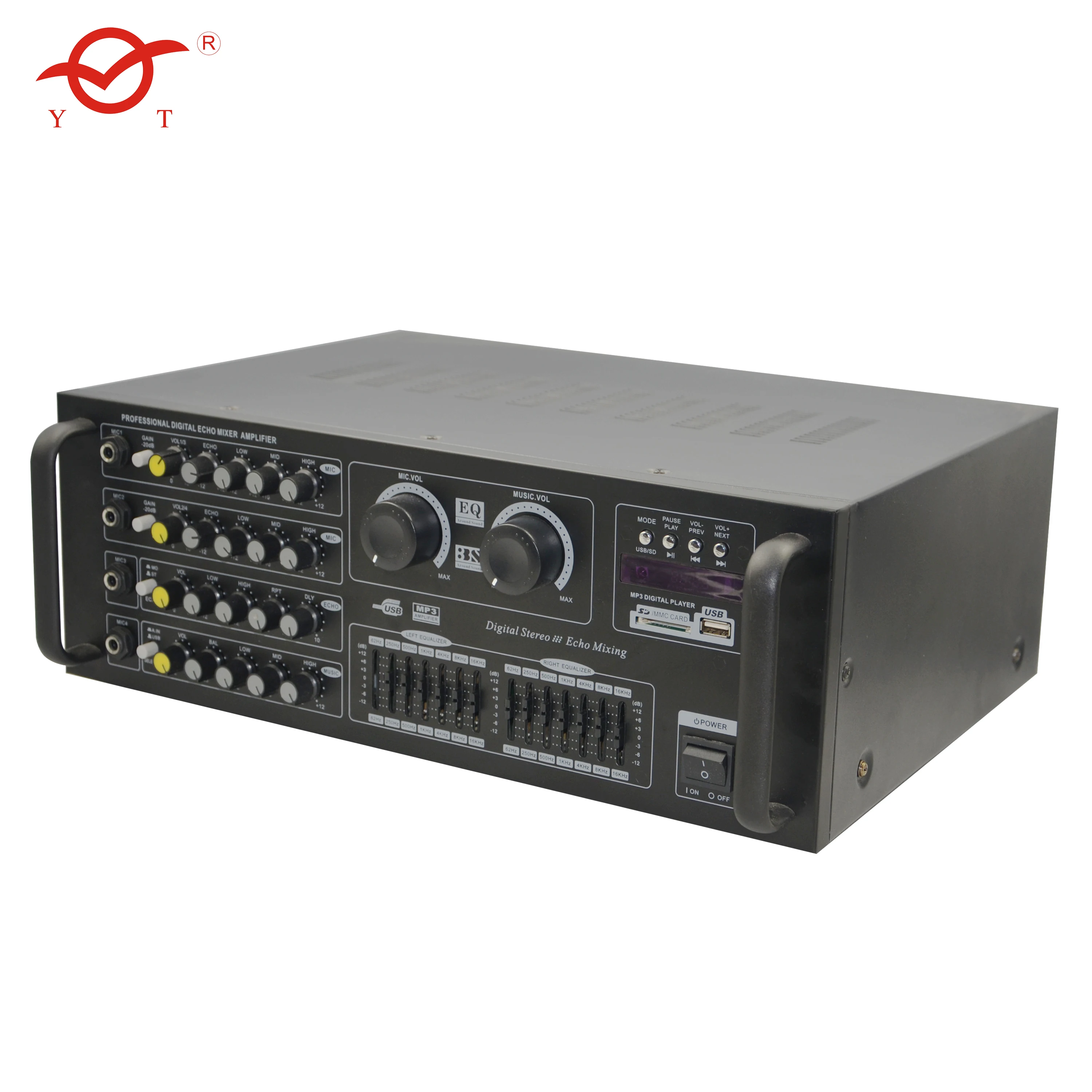Профессиональный dj-миксер YATAO высокой мощности цифровой usb Hi-Fi 5 1 канальный линейный 1u усилитель для домашнего