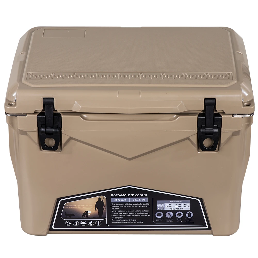 High quality Kuer 35QT roto molded plastic ice chest cooler box for outdoor